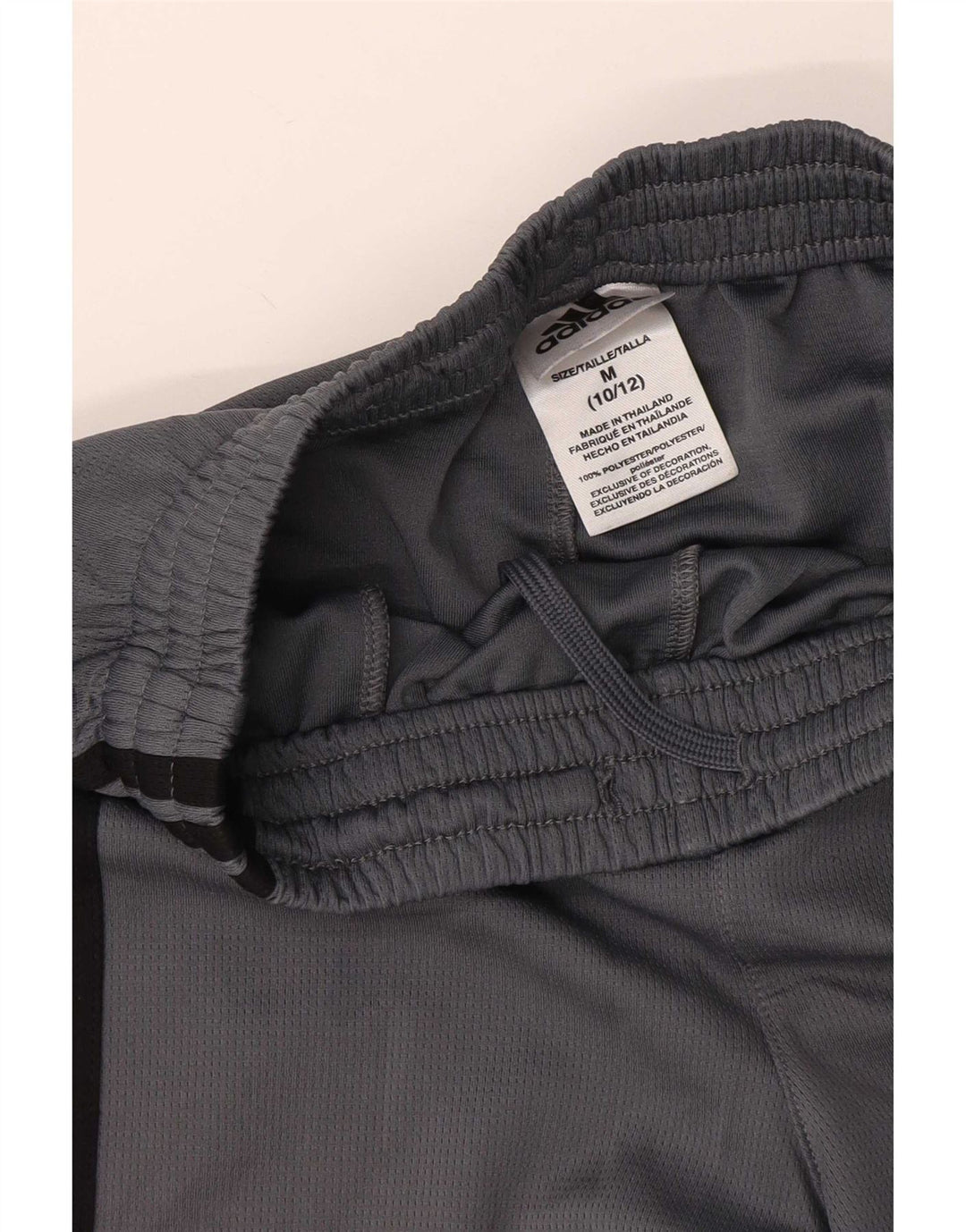 Pantaloncini sportivi Adidas da ragazzo 10-11 anni in poliestere grigio medio