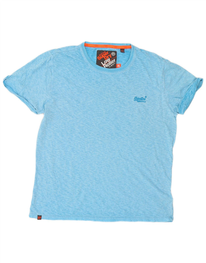 T-shirt da uomo Superdry Top XL in cotone chiazzato blu