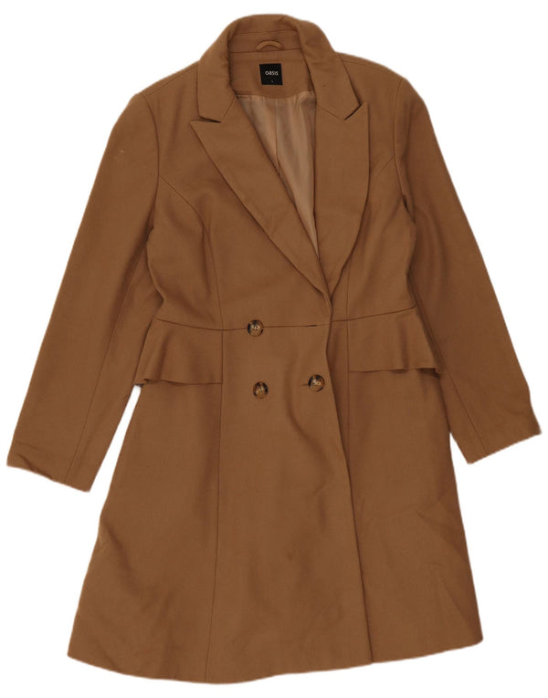Cappotto doppiopetto da donna Oasis UK 16 Large Beige Lana