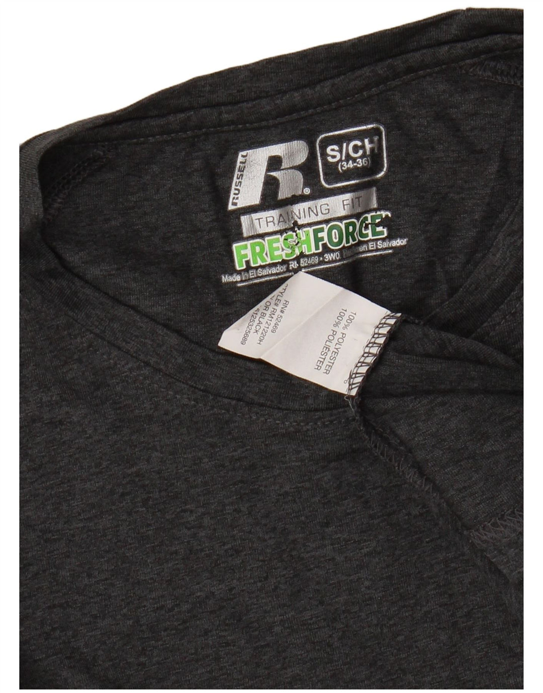 RUSSELL ATHLETIC T-shirt da uomo Dri-Power Top in poliestere chiazzato grigio piccolo
