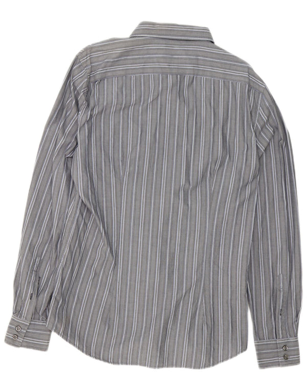 Gas Mens Shirt XL Grey Striped Cotton