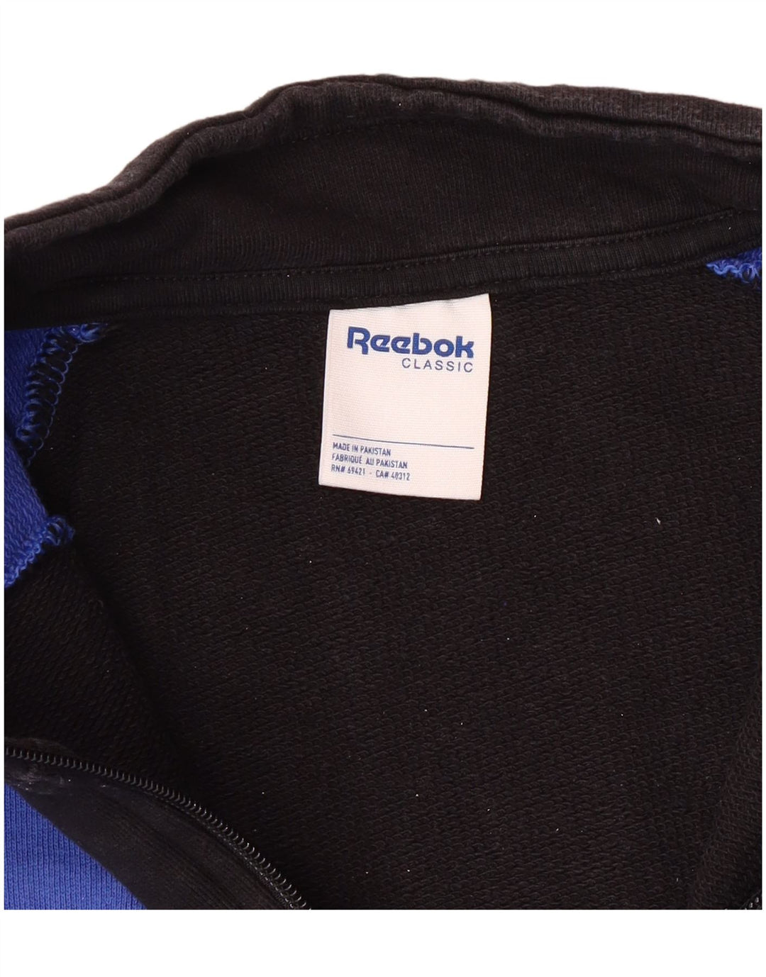 Felpa Reebok da uomo con grafica 1/4 zip, maglione, cotone blu medio