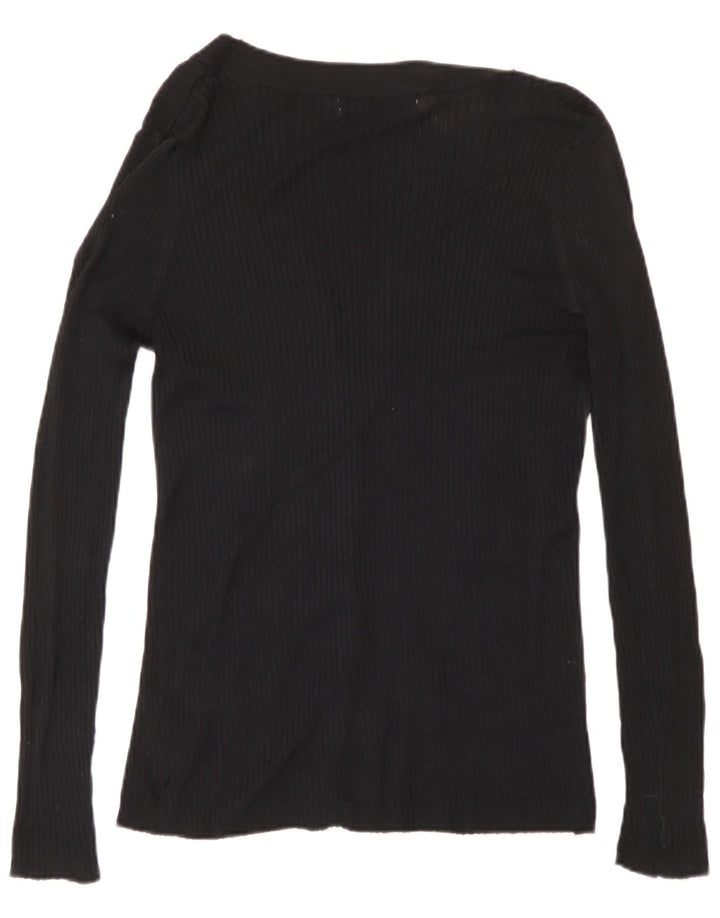 Maglione cardigan da donna Zara UK 14 grande viscosa nera
