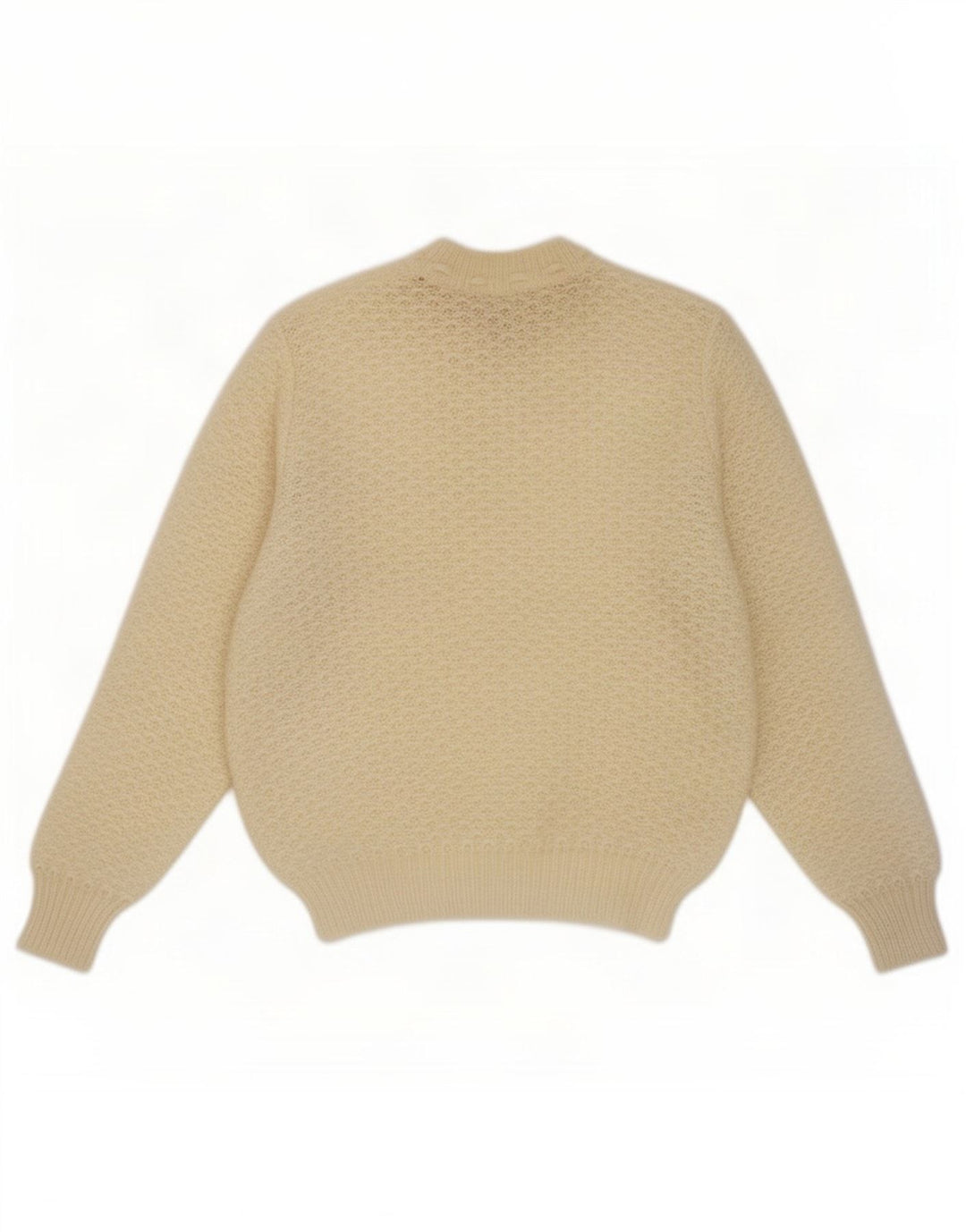 Maglione maglione girocollo da donna vintage UK 14 Beige medio
