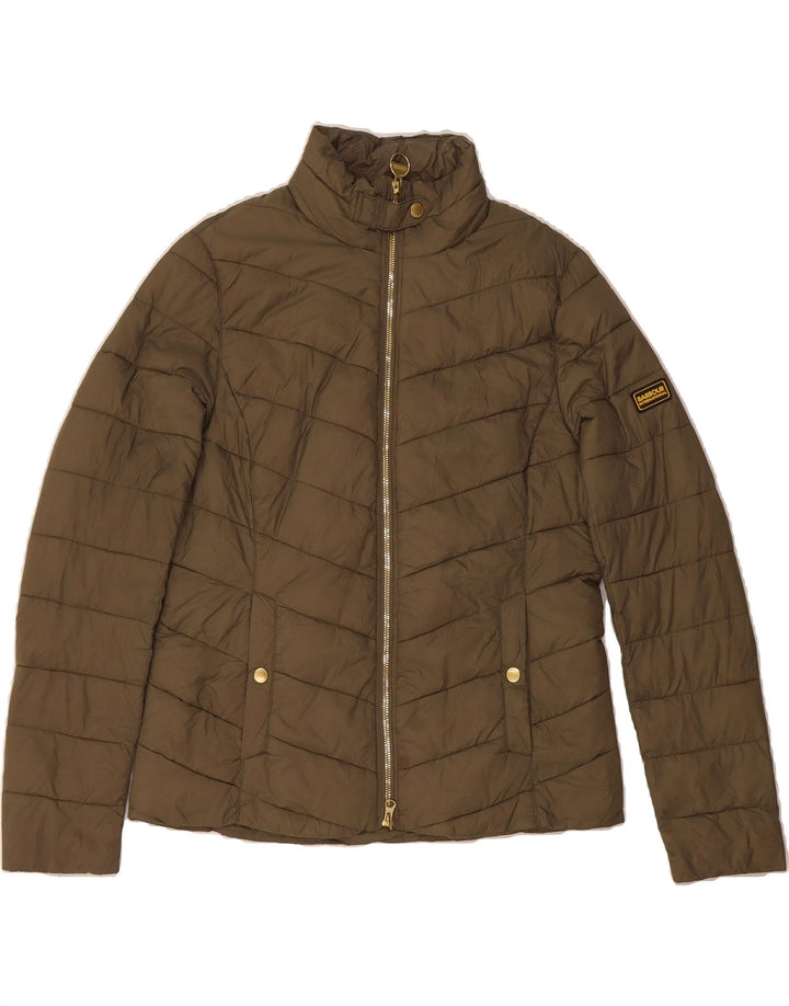 BARBOUR Womens Padded Jacket UK 14 Medium Khaki Polyamide Vintage Barbour and Second-Hand Barbour from Messina Hembry 