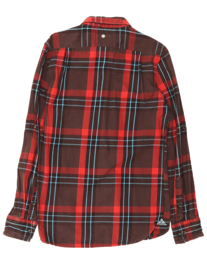 Camicia da uomo in flanella Superdry in cotone a quadri marrone medio