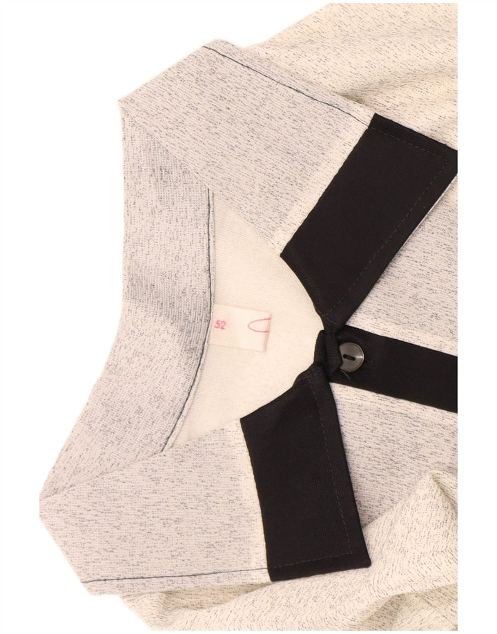 Camicia pullover a maniche corte da uomo vintage IT 52 grande bianco sporco screziato