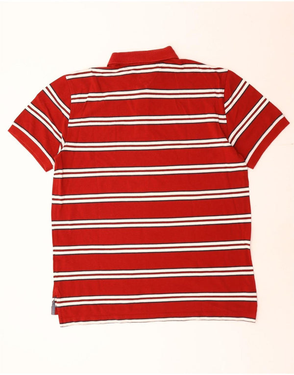 Polo da uomo su misura Tommy Hilfiger XL in cotone a righe rosse