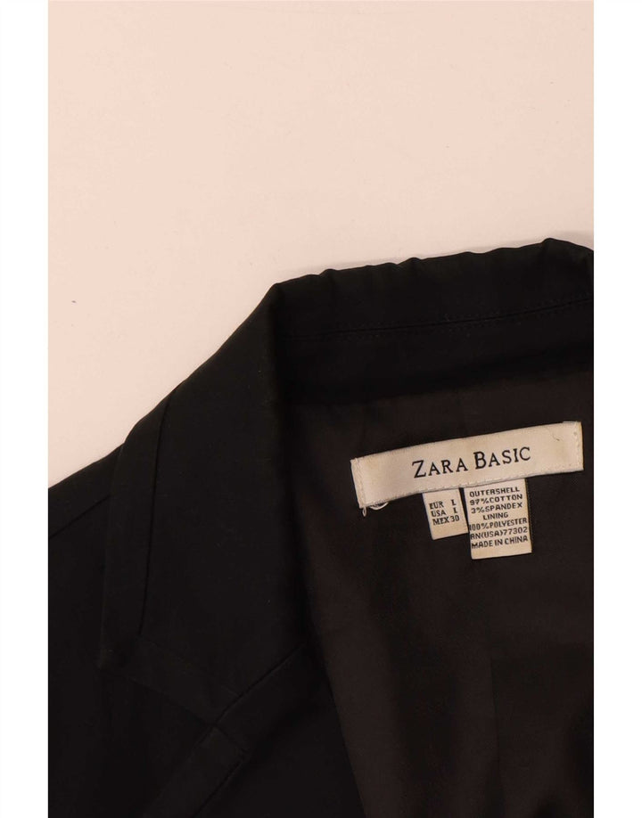 Giacca blazer a 2 bottoni da donna Zara UK 14 grande cotone nero