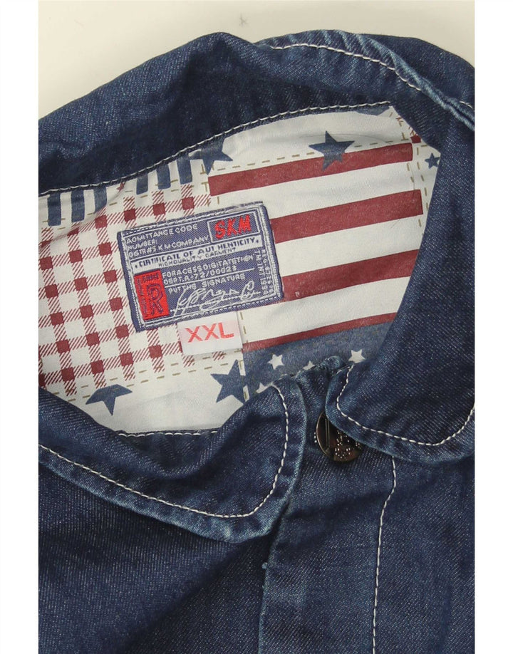 Giacca di jeans vintage da uomo UK 44 2XL Blu