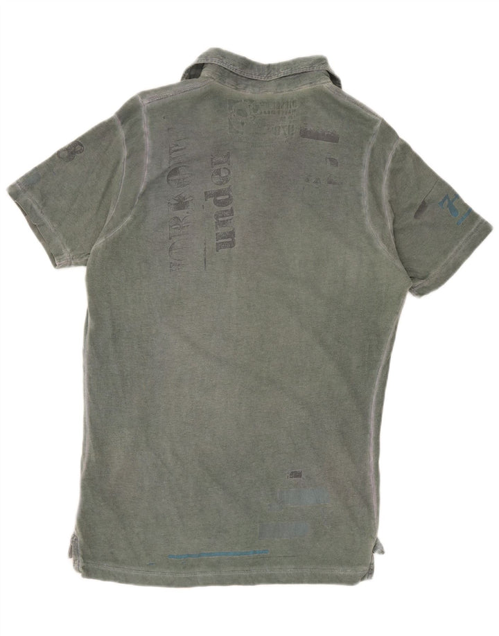 Polo grafica da uomo Diesel in cotone verde medio