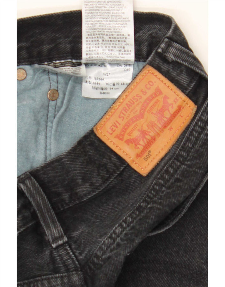 Pantaloncini di jeans Levi's 501 da donna W27 piccoli in cotone nero