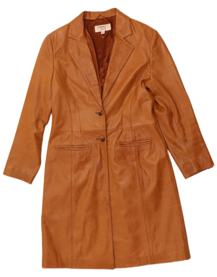 AVANTI Cappotto in pelle Petite da donna UK 12 Pelle marrone medio
