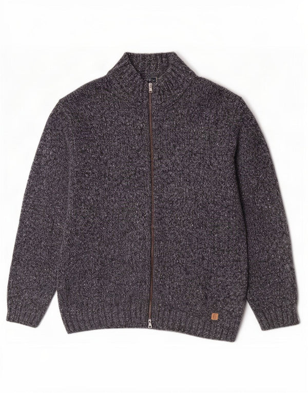 Maglione cardigan con zip intera da uomo Conte of Florence XL blu navy screziato