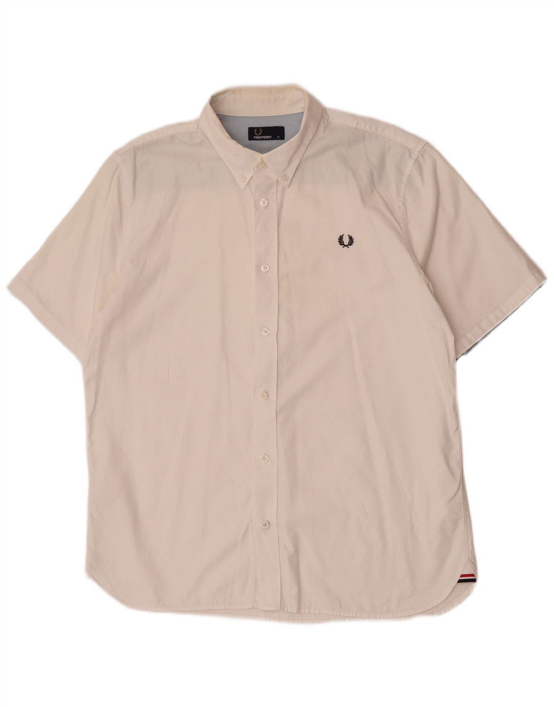 Camicia a maniche corte da uomo Fred Perry XL in cotone bianco