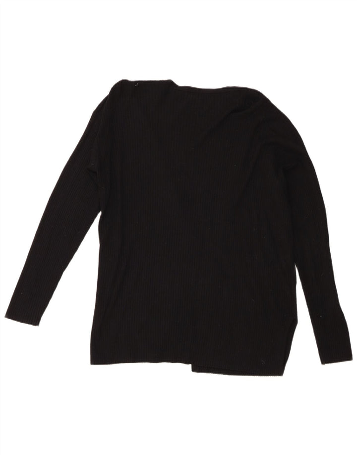 Maglione cardigan aperto da donna Marks & Spencer UK 14 viscosa nera media