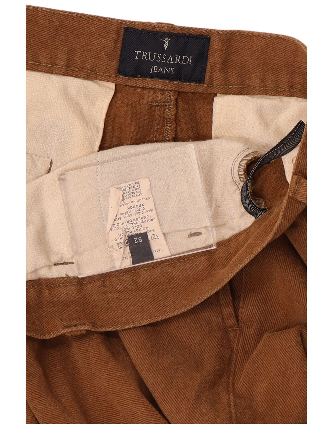 Pantaloni Chino Dritti Uomo TRUSSARDI IT 52 XL W34 L31 Cotone Marrone