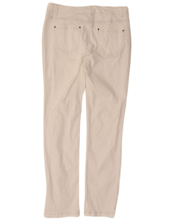 Pantaloni casual slim da donna M&Co UK 12 Medium W32 L30 Cotone bianco