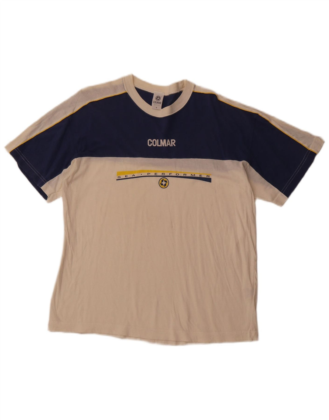 T-shirt grafica da uomo COLMAR Top in cotone color block bianco medio sportivo