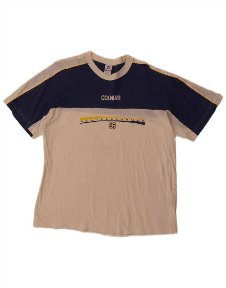 T-shirt grafica da uomo COLMAR Top in cotone color block bianco medio sportivo