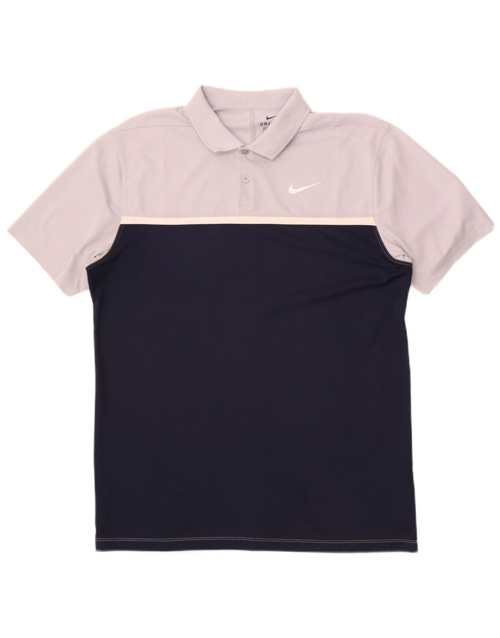 Polo Nike da uomo Dri Fit vestibilità standard, blocco colore blu navy medio