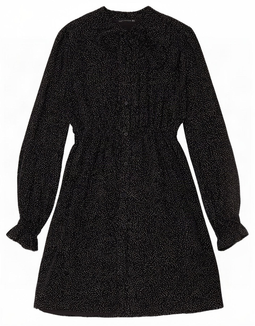 Abito chemisier da donna Zara con cravatta sul davanti UK 14 medio nero maculato