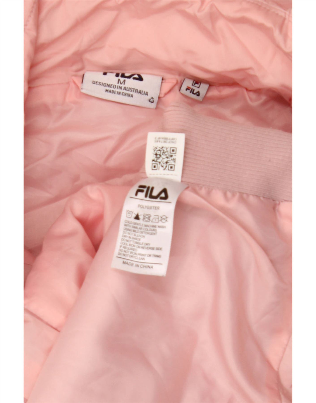 Gilet imbottito con cappuccio da donna Fila UK 14 poliestere rosa medio