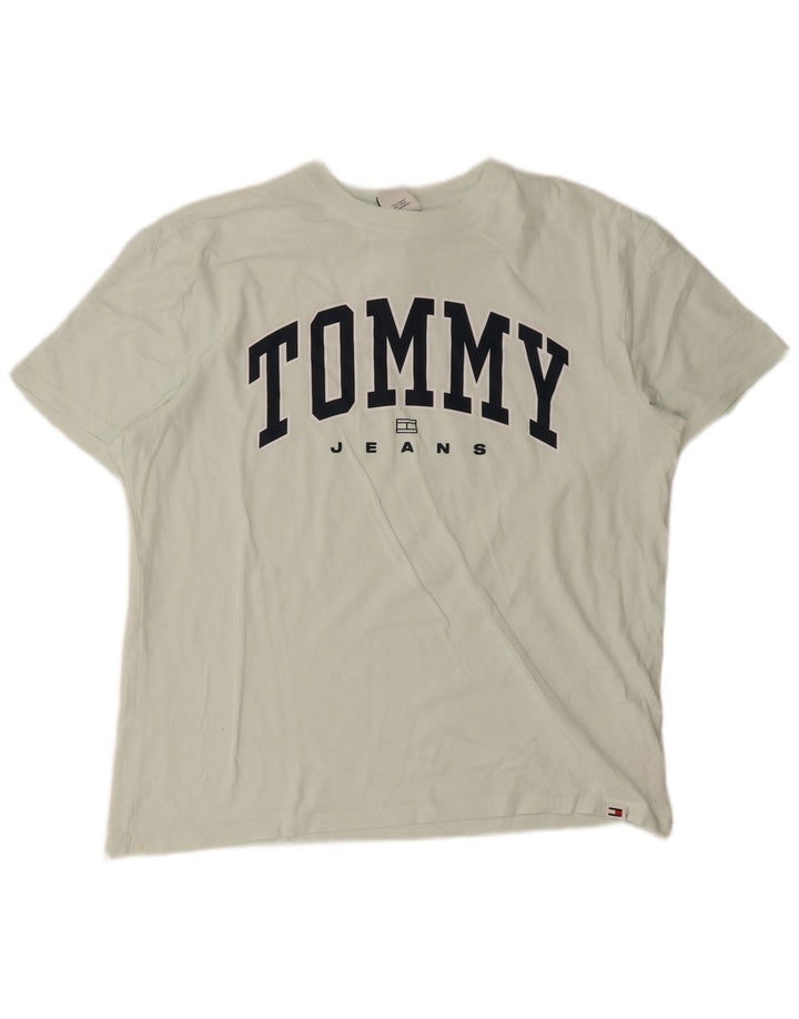 T-shirt grafica da uomo Tommy Hilfiger Top grande in cotone blu