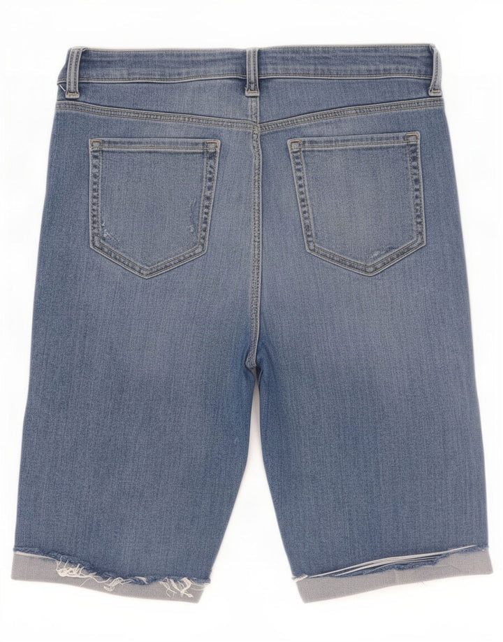 Pantaloncini Bermuda invecchiati Marks & Spencer da donna UK 12 medi W30 blu