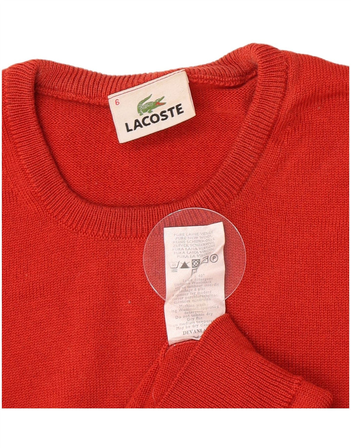 Maglione maglione girocollo da uomo Lacoste taglia 6 XL lana vergine rossa