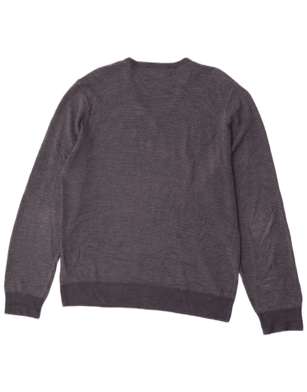 Maglione da uomo con scollo a V Marks & Spencer medio gessato blu navy