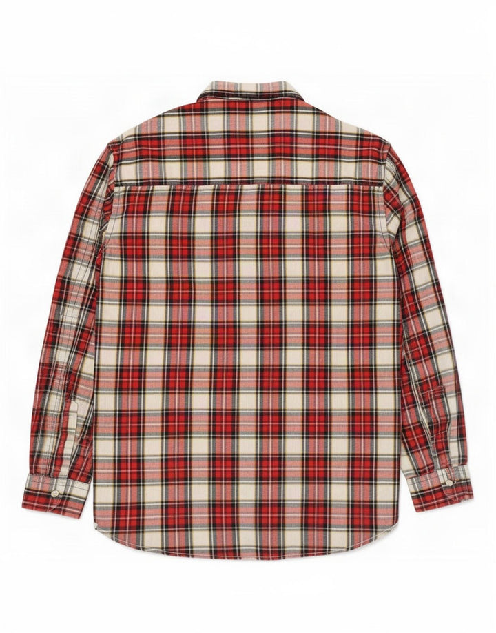 Camicia da uomo vintage XL in cotone scozzese rosso