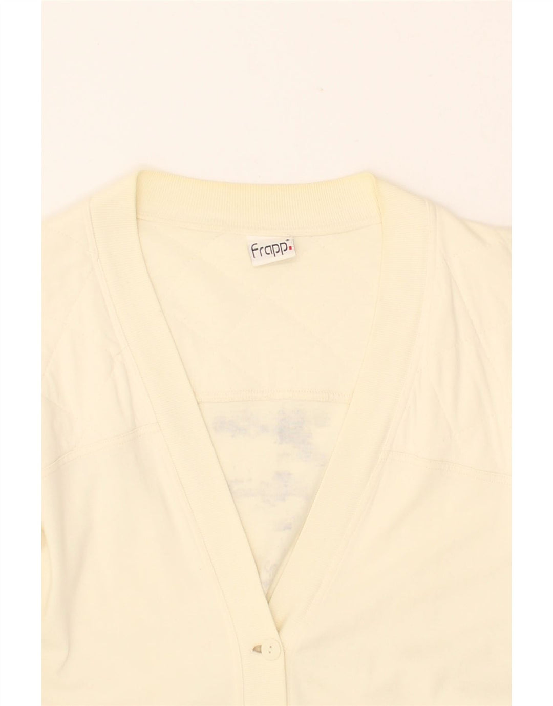 VINTAGE Womens Longline Graphic Cardigan Sweater EU 38 Medium Off White Vintage Vintage and Second-Hand Vintage from Messina Hembry 