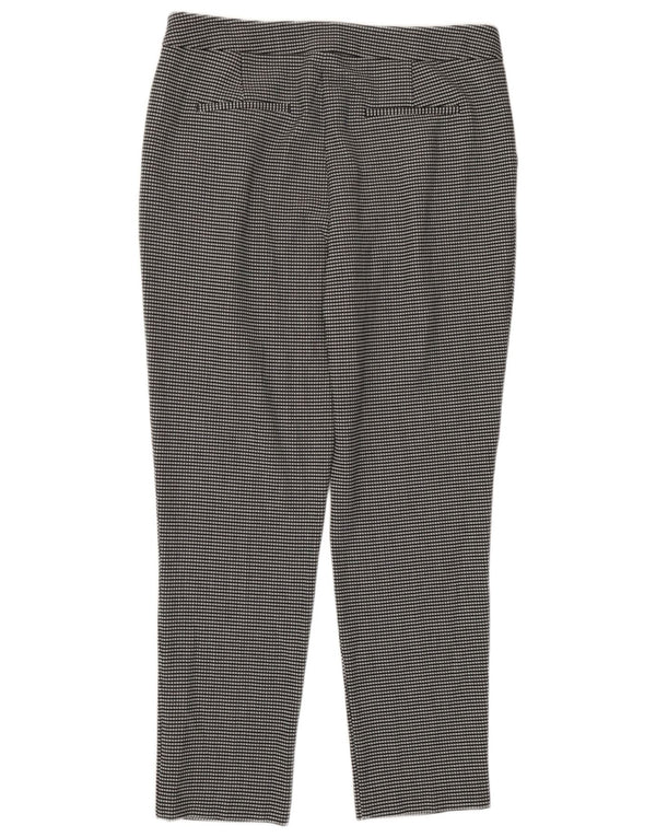 Marks & Spencer Womens Chino Trousers UK 14 Large W34 L28 Black Geometric