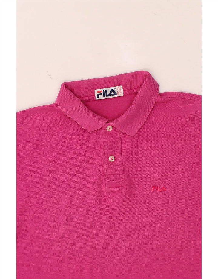 FILA Mens Polo Shirt IT 48 Medium Pink Vintage Fila and Second-Hand Fila from Messina Hembry 