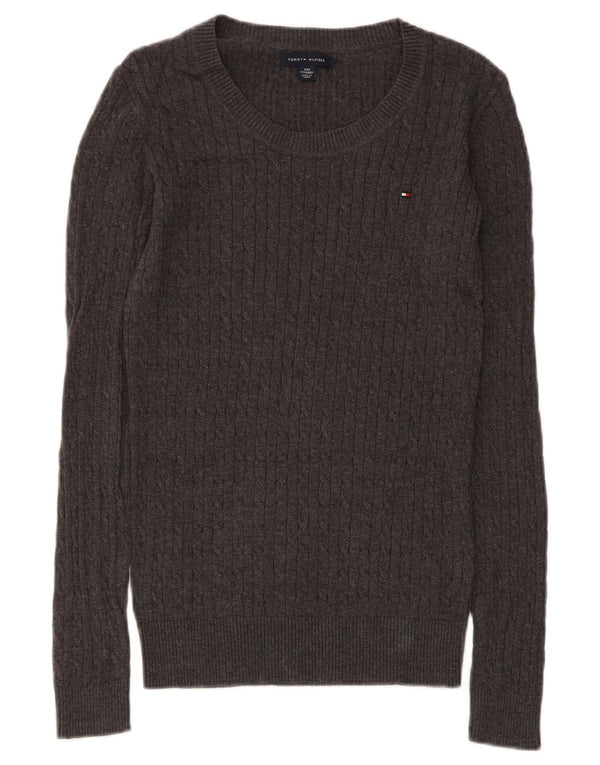 Maglione maglione con scollo a barca da donna Tommy Hilfiger UK 2 2XS cotone grigio