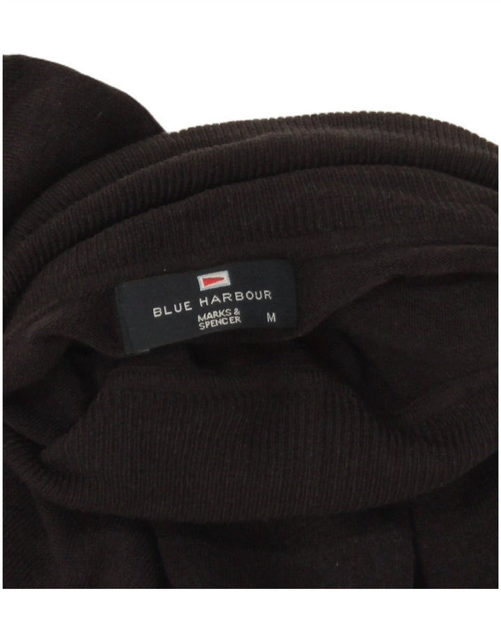 Maglione maglione a collo alto Marks & Spencer da uomo blu medio nero