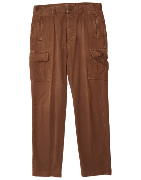 Pantaloni cargo dritti da uomo Rifle W36 L34 in cotone marrone