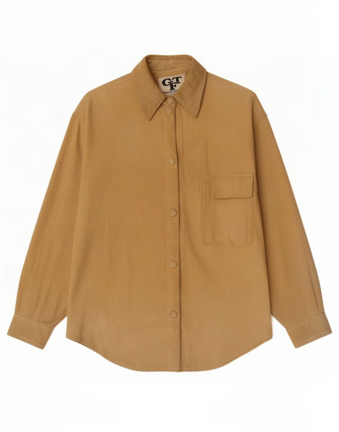 Camicia vintage da donna in pelle scamosciata IT 42 Beige medio