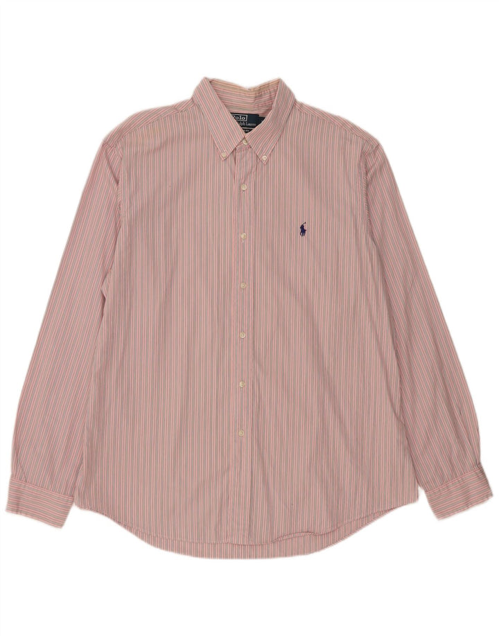 Polo Ralph Lauren Camicia da uomo su misura XL Classica in cotone a righe rosa