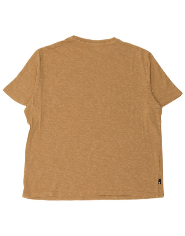 TIMBERLAND T-shirt grafica autentica da uomo Top in cotone chiazzato beige medio