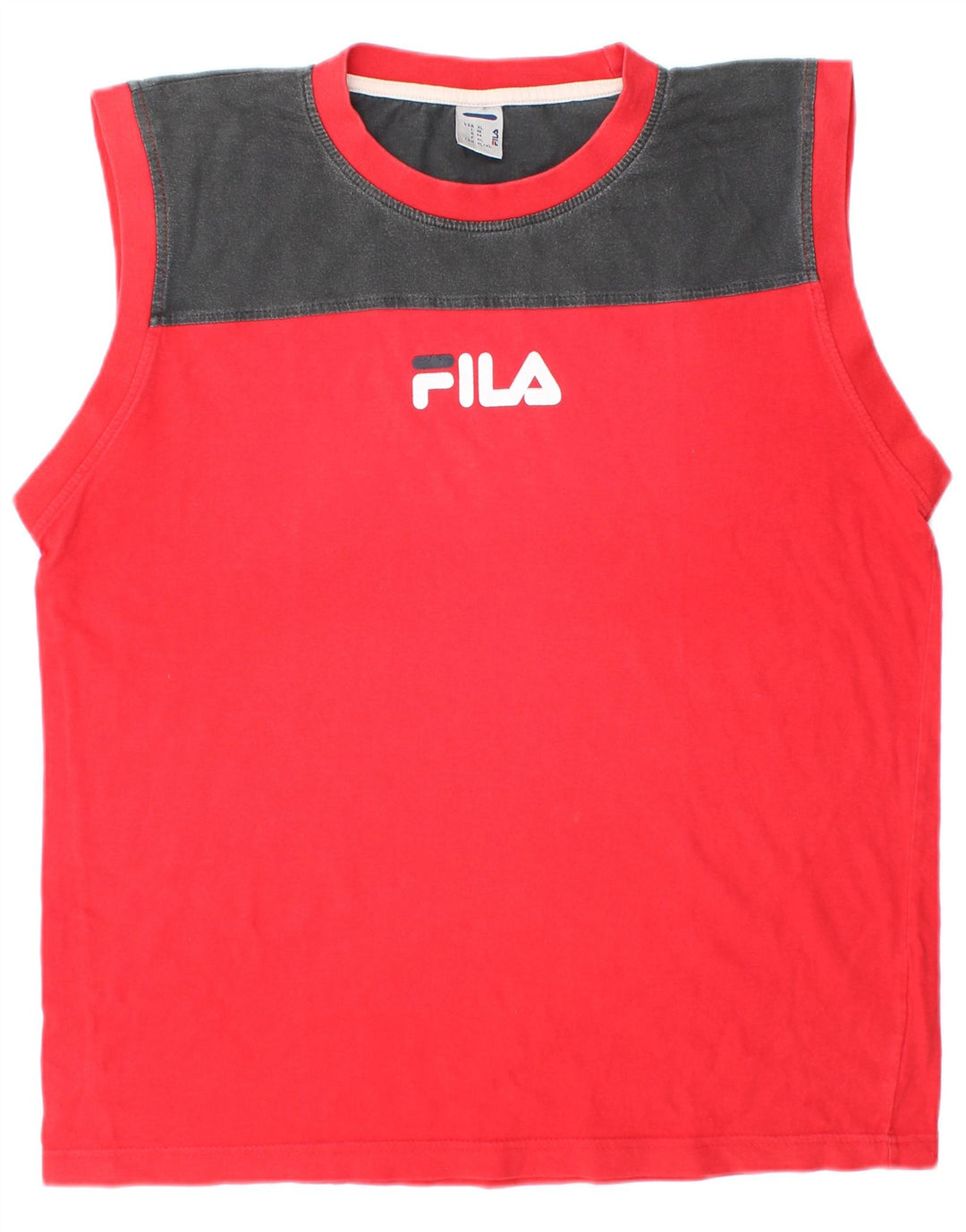 Canotta da uomo FILA XL rossa in cotone color block sportivo
