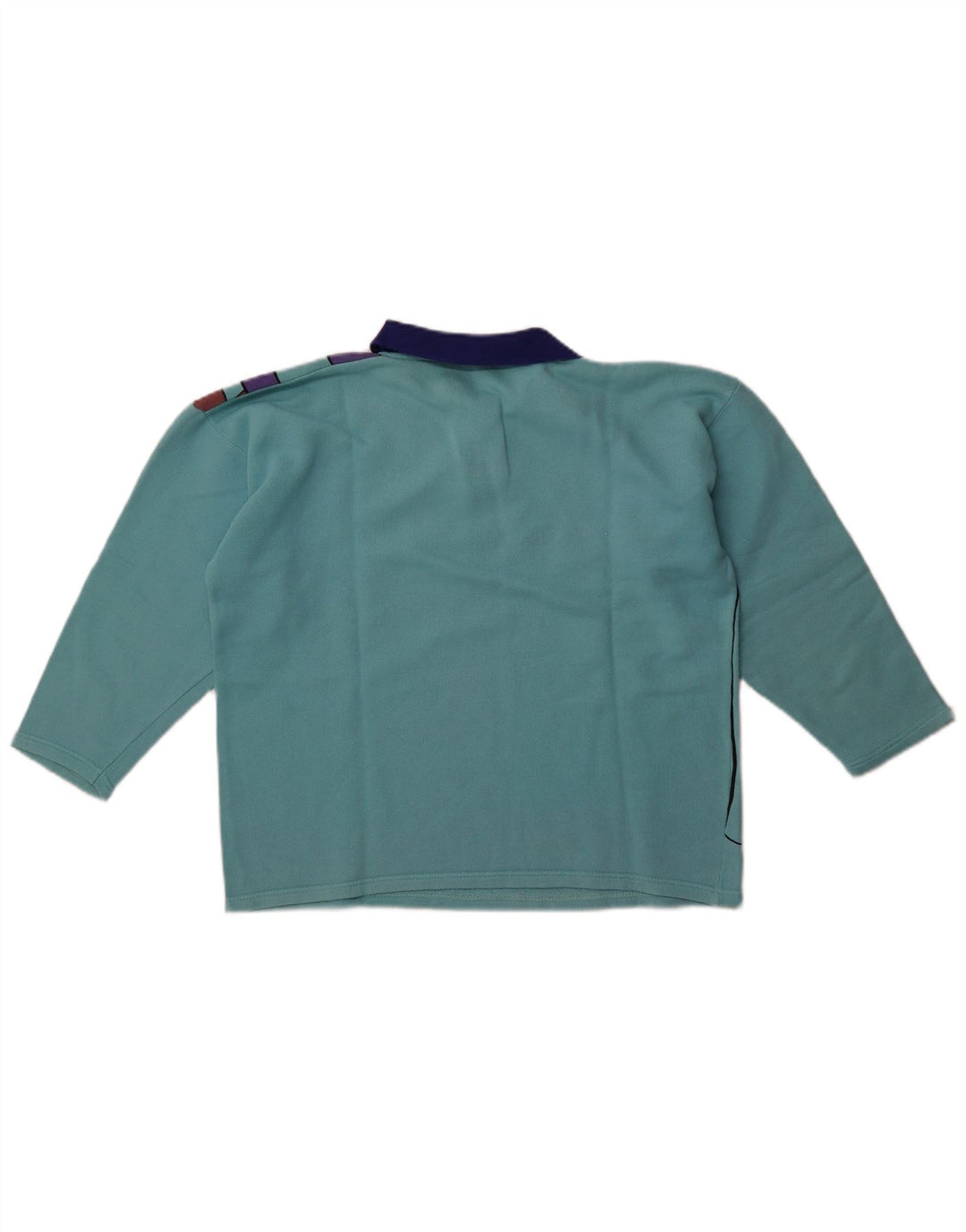 Felpa vintage da donna oversize con maniche a 3/4 UK 14 Blu medio