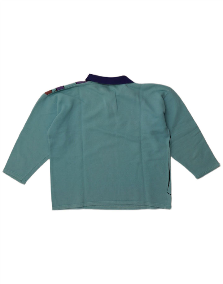 Felpa vintage da donna oversize con maniche a 3/4 UK 14 Blu medio