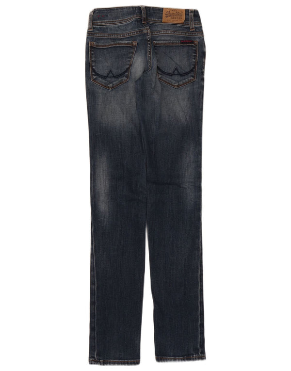 Superdry Jeans slim a sigaretta da donna a vita bassa W26 L31 Blu navy Cotone