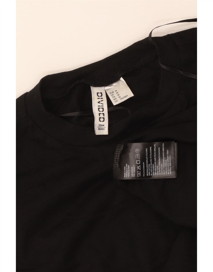 T-shirt corta da donna H&M Top UK 14 cotone nero medio