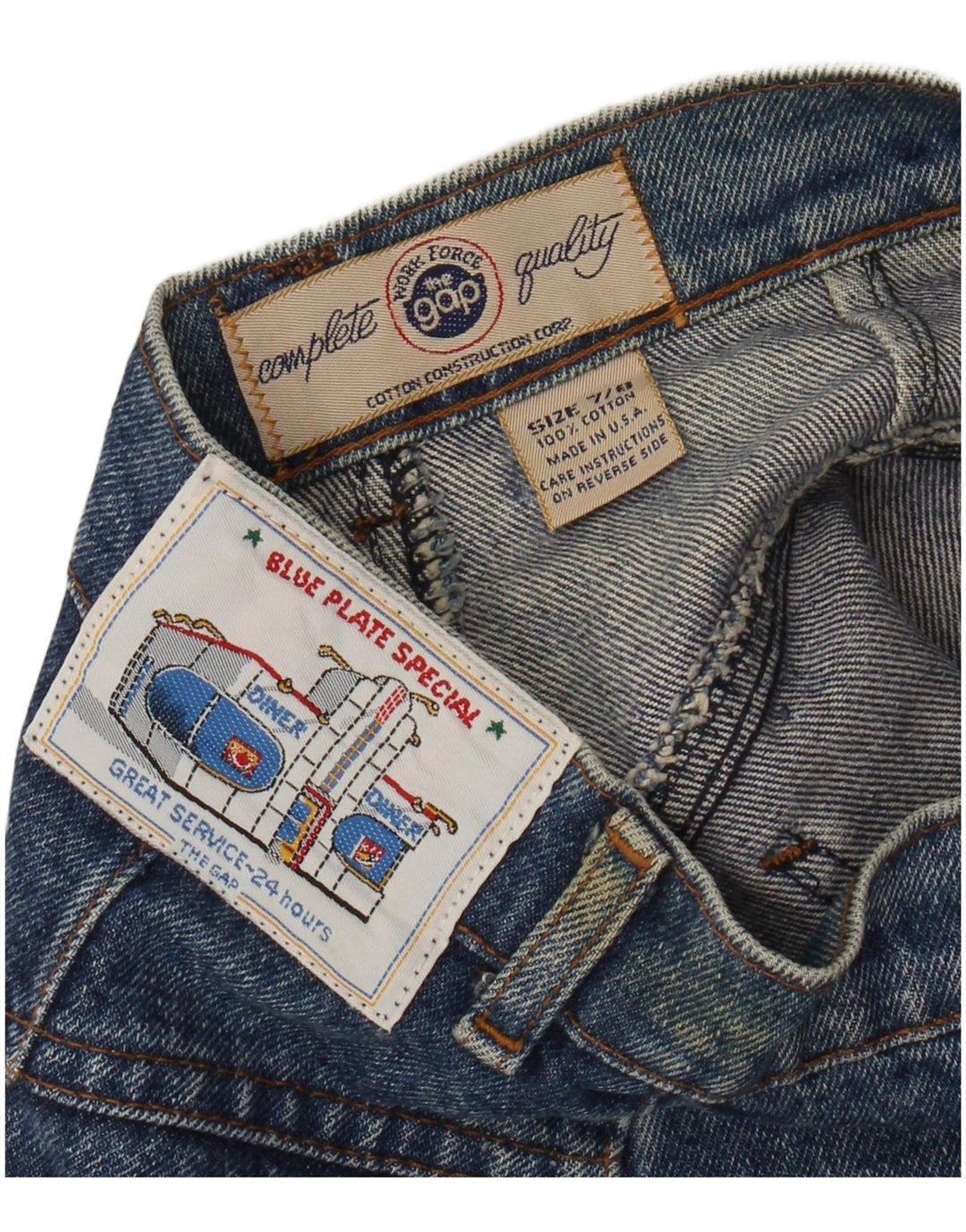 Gonna di Jeans per Ragazze Gap 7-8 Anni W24 Blu Cotone