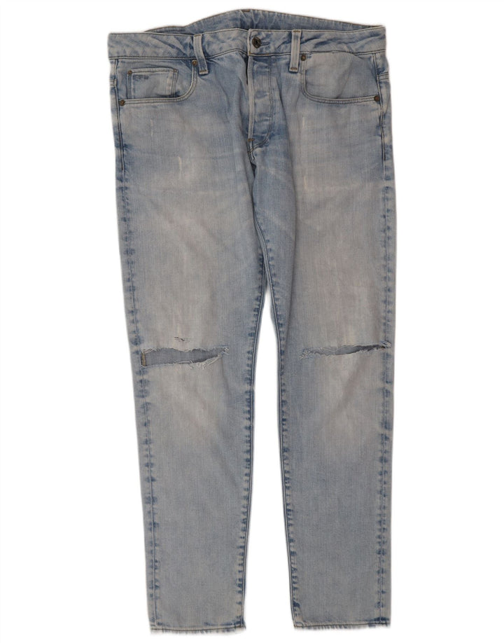 Jeans slim invecchiati da uomo G-STAR W36 L32 cotone blu