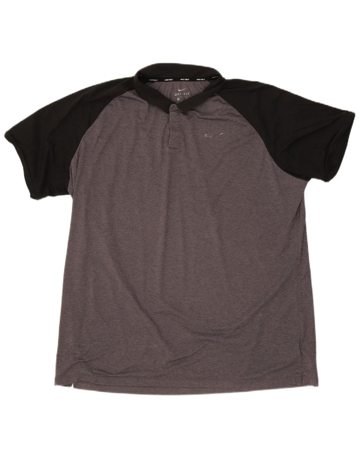 Polo Nike da uomo Dri Fit 2XL in poliestere color block grigio