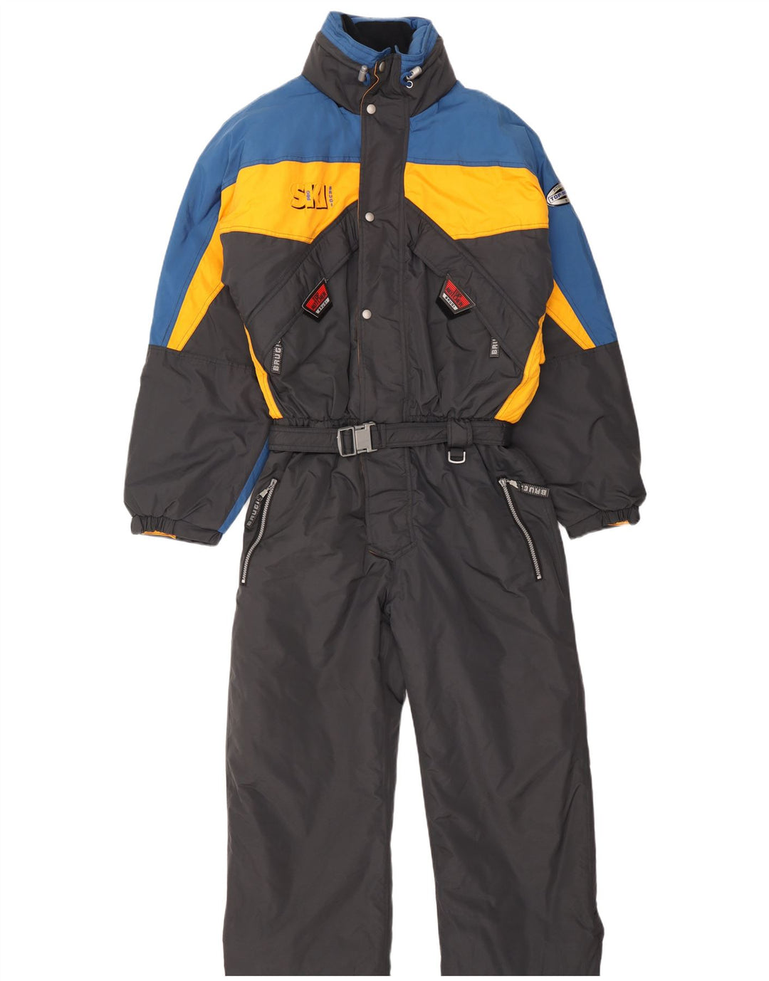 Tuta da sci con cappuccio da uomo Brugi IT 54 2XL Poliammide color block grigio